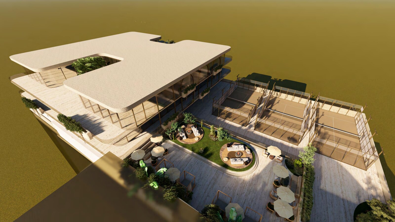 Rendering of the proposed Phase 2 rooftop terrace and restaurant above the existing parking structure at 1691 Michigan Avenue. Concept presented in the public ground-lease amendment process; Rivani and its design team.